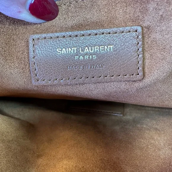 Saint Laurent Rive Gauche Zip Clutch Calfskin Camel NWOT COA - Picture 10 of 14